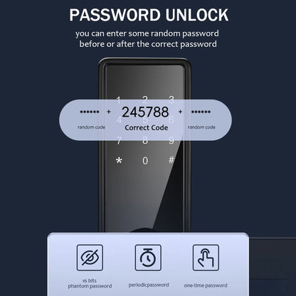 WiFi Smart Door Lock Keyless Entry Handle w/Cards and Keys