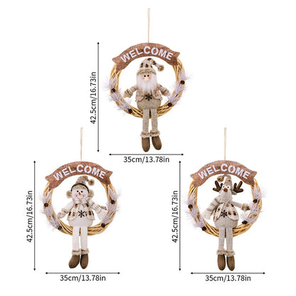 2024 Seasonal Flower Wreath Santa/Snowman/Deer Handmade