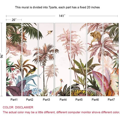 Jungle Wallpaper Tropical Rainforest Mural Wallpaper (Not Peel n' Stick)