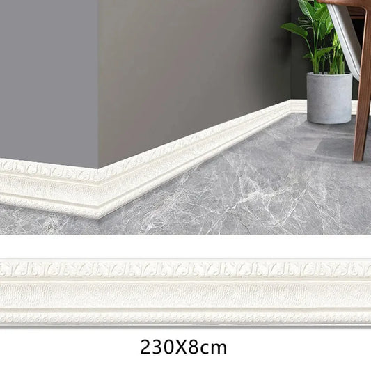 Stylish Durable Waterproof 3D Decorative Peel and Stick Wall for Baseboard Edge