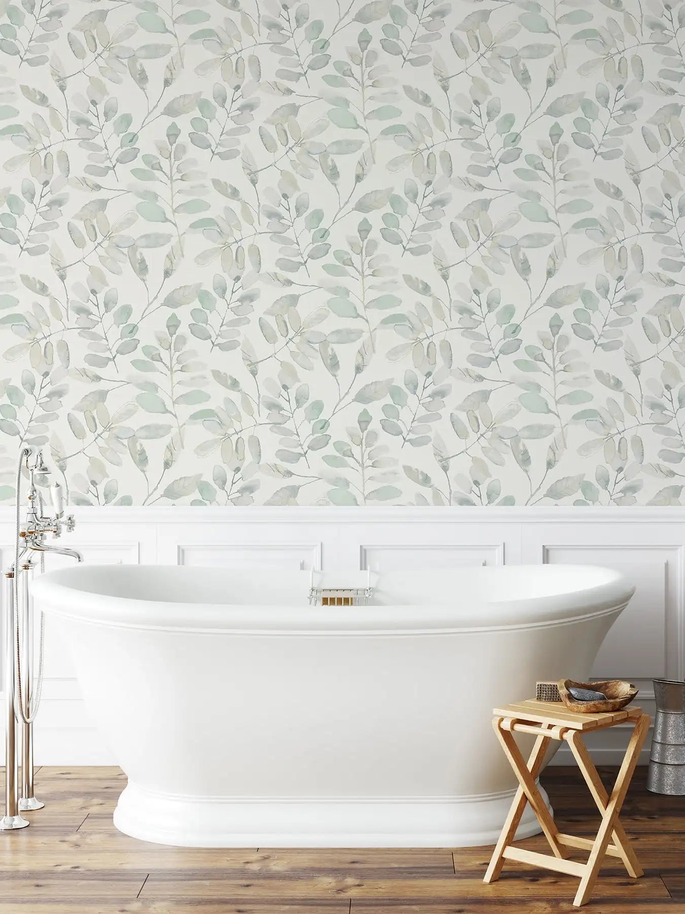 Lotus Green Vinyl Peel and Stick Wallpaper 216-in by 20.8-in 31.2 Sq. ft.