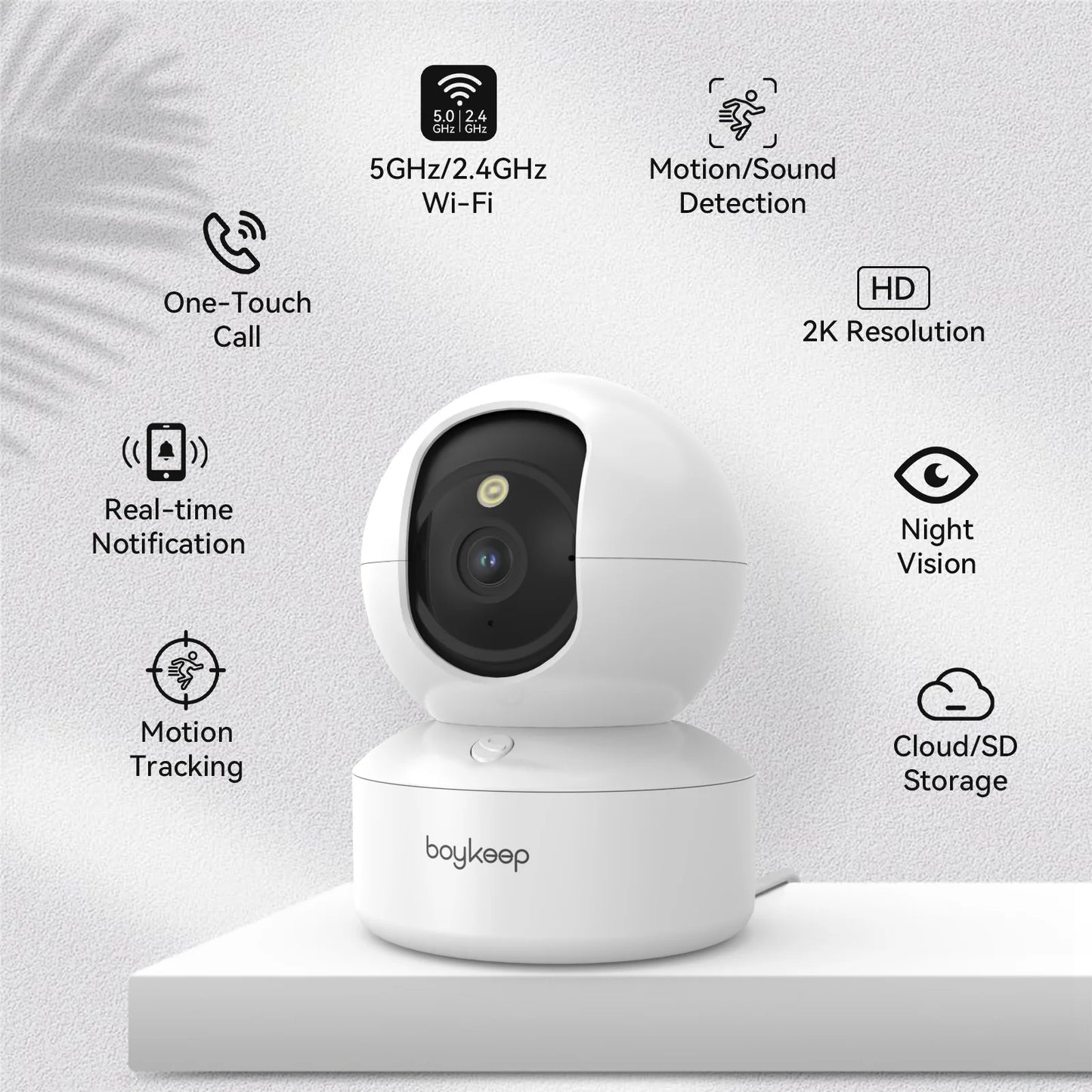 3MP 5G/2.4GHz WiFi Indoor Home Security Smart Baby Monitor Camera