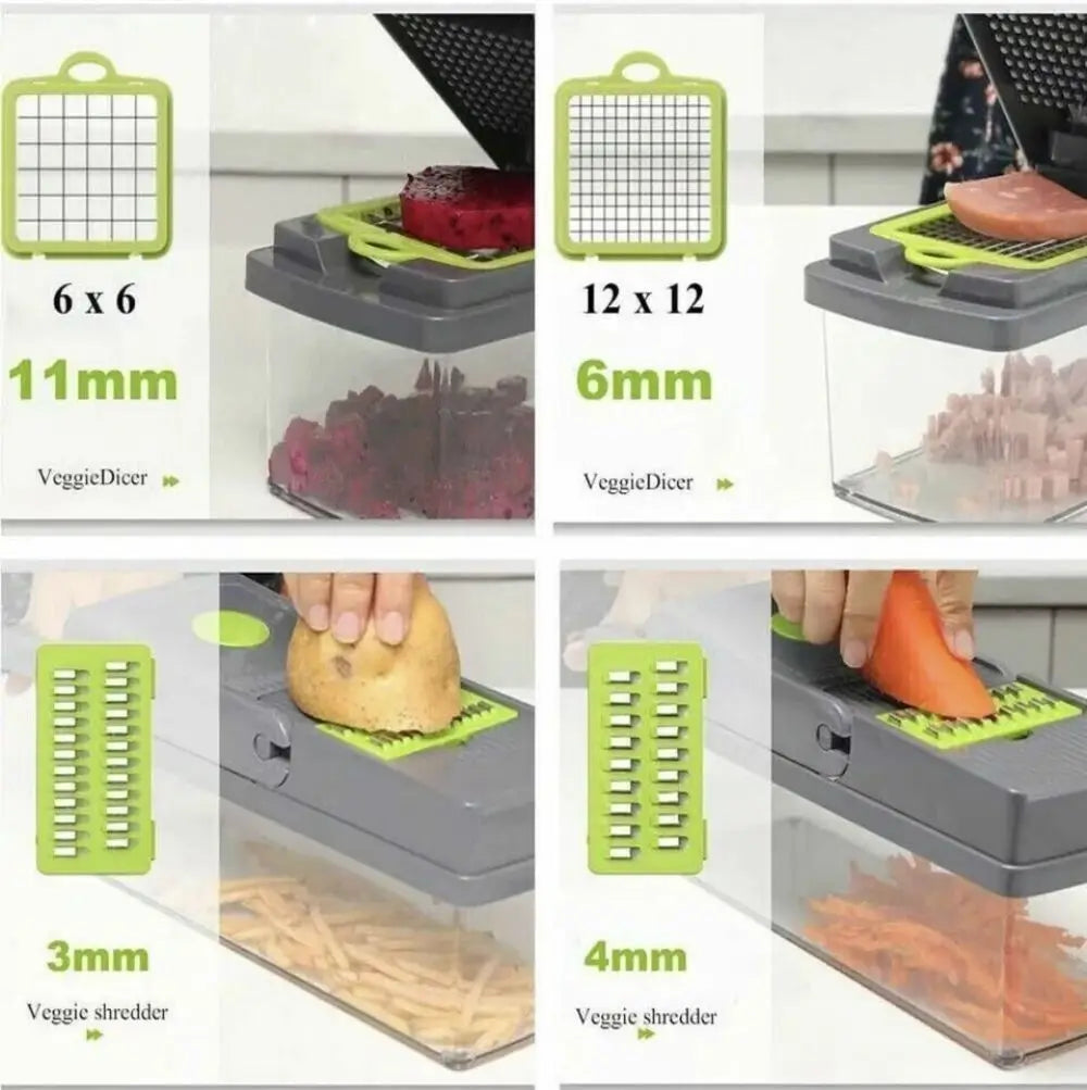 14-in-1 Fruit and Vegetable Slicer, Cutter, Dicer, and Chopper