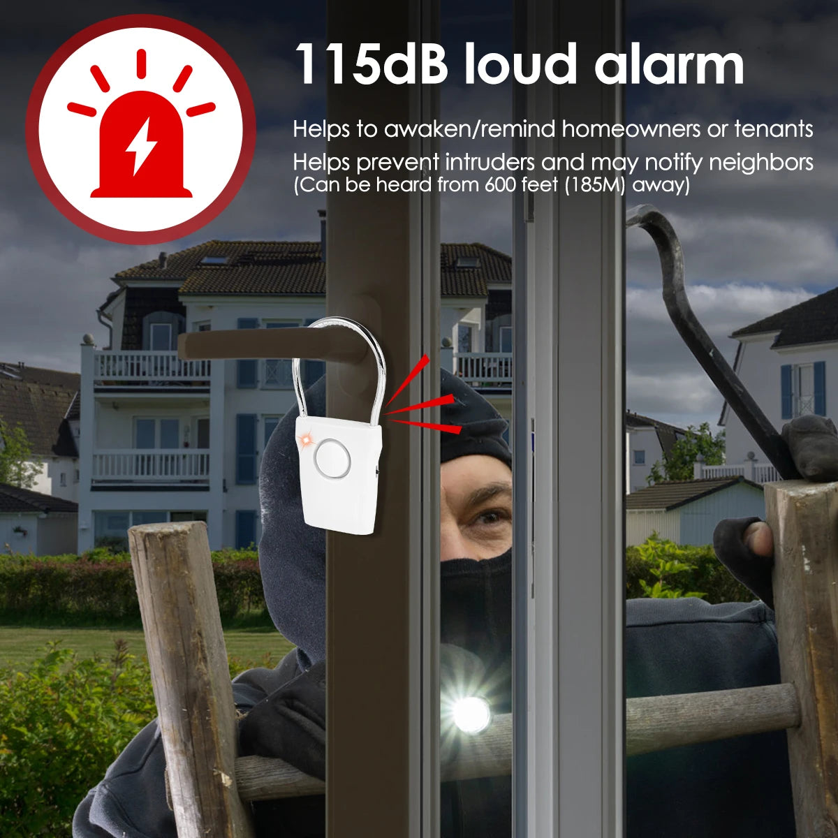 Door Handle Alarm 110dB Battery Operated