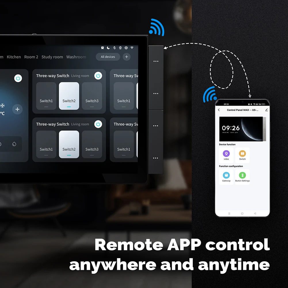 10.1 Inch Smart Home Touch Control Panel with Bluetooth App Control WiFi All-in-One