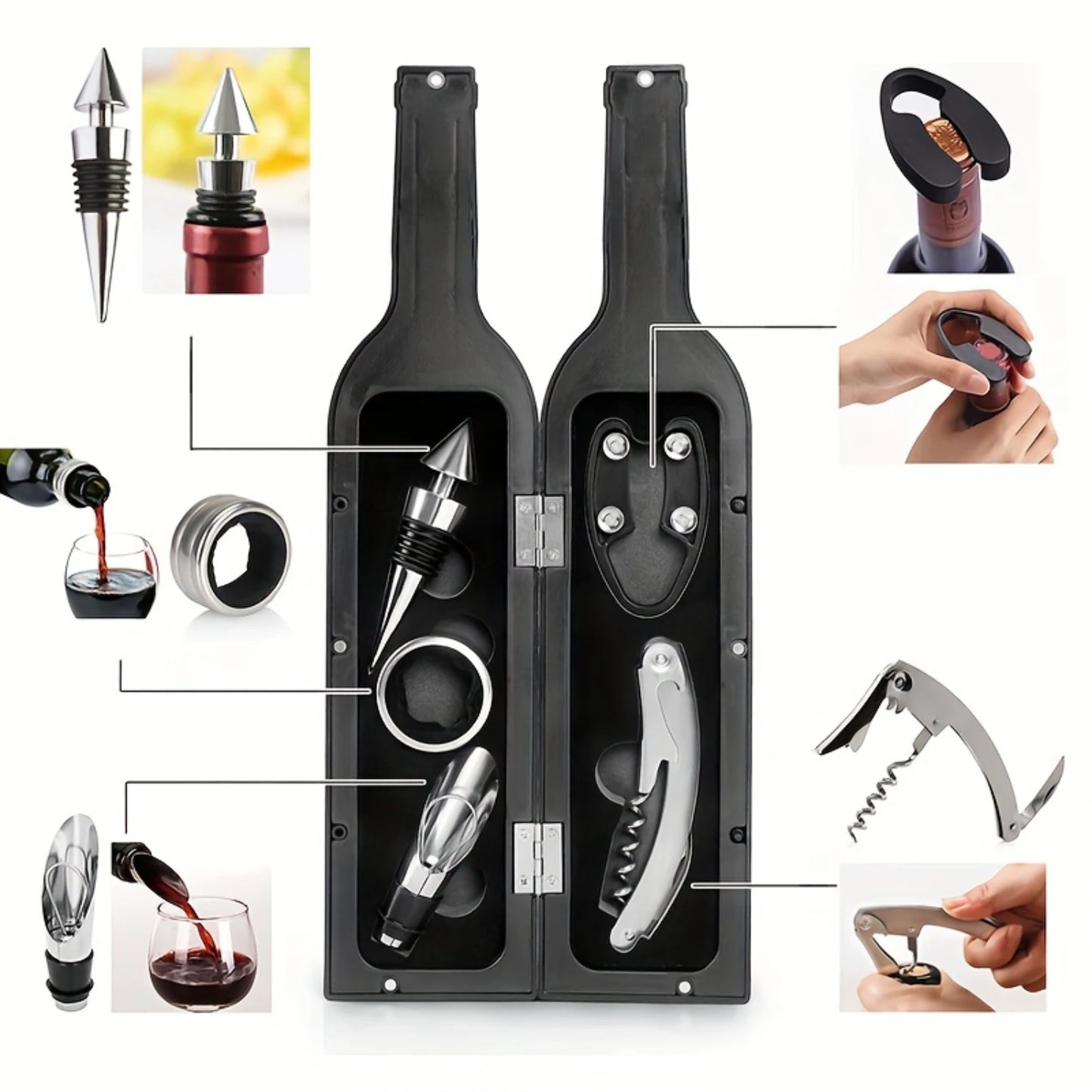 3 Pieces Creative Wine Bottle Opener, Gift Set