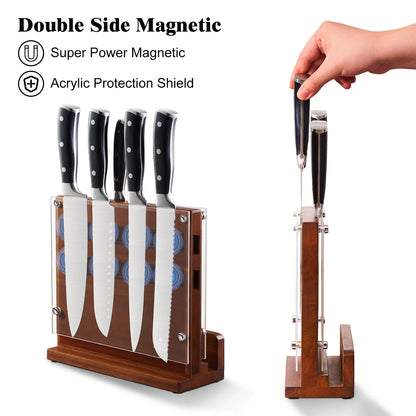 Magnetic Knife Block with Acrylic Shield, Double Side  **Knives Not Included**