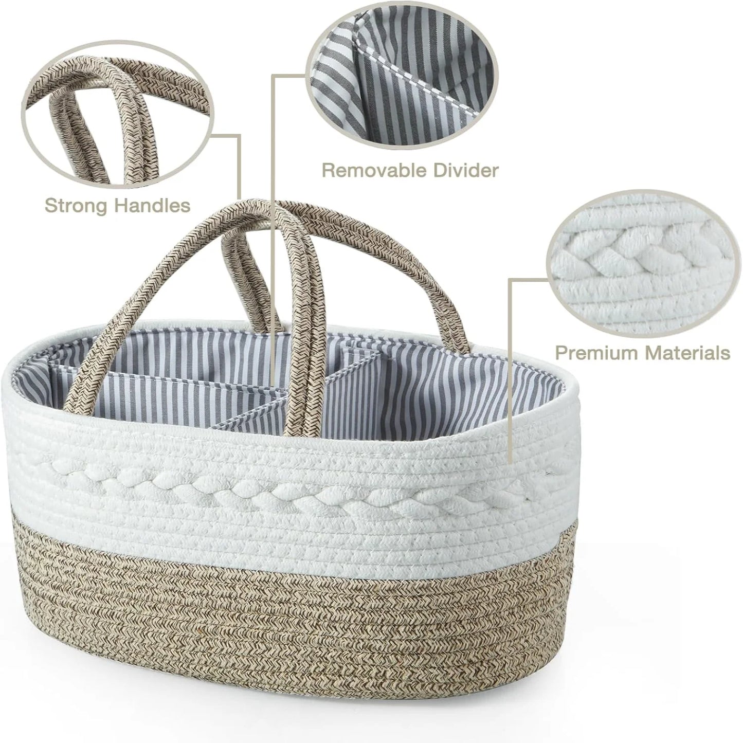 Portable Basket Cotton Rope Organizer