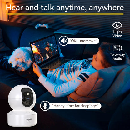 3MP 5G/2.4GHz WiFi Indoor Home Security Smart Baby Monitor Camera