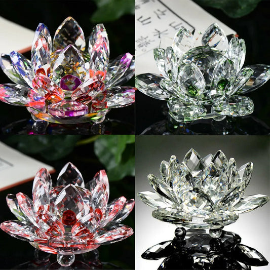 6cm Crystal Lotus Flower Craft Collection